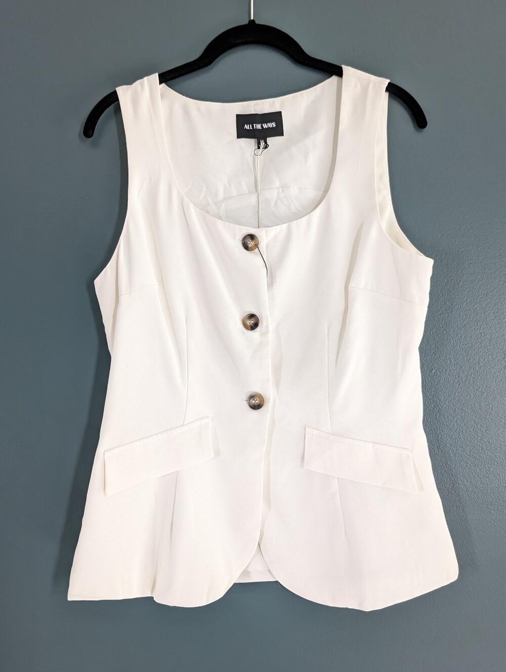 All The Ways New white vest sleeveless top